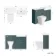 Monaco Midnight Green Combination Vanity Basin with Marble Top & Atlanta Toilet 1200mm - Brushed Brass Accents