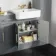 Monaco Dove Grey Combination Vanity Basin and Boston Toilet 1500mm - Brass Knurled Handles