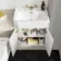 Monaco Chalk White Combination Vanity Traditional Basin and Boston Toilet 1200mm - Brass Knurled Handles