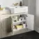 Monaco Chalk White Combination Vanity Traditional Basin with Marble Top and Boston Toilet 1500mm - Brass Knurled Handles