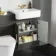 Monaco Graphite Grey Combination Vanity Basin and Boston Toilet 1200mm - Brass Knurled Handles