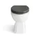 Monaco Graphite Grey Combination Vanity Basin and Hudson Toilet with Wooden Seat 1500mm - Brass Knurled Handles