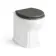 Monaco Graphite Grey Combination Vanity Traditional Basin and Hudson Toilet with Wooden Seat 1500mm - Brass Knurled Handles