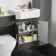 Monaco Graphite Grey Combination Vanity Traditional Basin with Marble Top & Atlanta Toilet 1200mm - Brass Knurled Handles