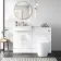 Harper Gloss White Combination Vanity Basin and Tucson Toilet 1200mm - Brushed Brass Accents
