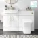 Harper Gloss White Combination Vanity Basin and Houston Toilet 1200mm - Brushed Brass Accents