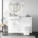 Harper Gloss White Combination Vanity Basin and Houston Toilet 1200mm - Brushed Brass Accents