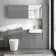 Harper Stone Grey Combination Vanity Basin and Tucson Toilet 1500mm - Brushed Brass Accents