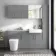 Harper Stone Grey Combination Vanity Basin with Marble Top & Tucson Toilet 1500mm - Brushed Brass Accents