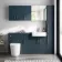 Harper Navy Blue Combination Vanity Basin and Boston Toilet 1500mm - Brushed Brass Accents