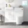 Harper Gloss White Combination Vanity Basin & Tucson Toilet 1000mm - Brushed Brass Accents