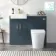 Harper Navy Blue Combination Vanity Basin with Marble Top & Tucson Toilet 1000mm - Brushed Brass Accents