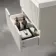Crete Fluted Linen White Wall Hung Basin Drawer Vanity 600mm