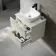 Crete Fluted Linen White Wall Hung Drawer Vanity with Marble Top & Curved Basin 600mm