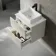 Crete Fluted Linen White Wall Hung Drawer Vanity with Marble Top & Cody Basin 600mm