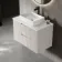 Crete Fluted Linen White Wall Hung Drawer Vanity with Marble Top & Cody Basin 800mm