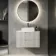 Crete Fluted Linen White Wall Hung Drawer Vanity with Marble Top & Cody Basin 800mm