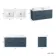 Crete Fluted Navy Blue Double Wall Hung Drawer Vanity with Marble Top & Cody Basin 1200mm