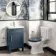 Bermuda Inky Blue Basin Vanity 500mm - Brass Knurled Handles