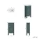 Bermuda Midnight Green Cloakroom Basin Vanity 400mm - Brushed Brass Accents