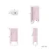 Bermuda Cashmere Pink Cloakroom Basin Vanity 400mm - Brass Knurled Handles
