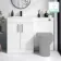 Mersey Gloss White Basin Vanity and Back To Wall Unit 1100mm (Excludes Toilet) - Black Accents