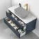 Corsica Inky Blue Drawer Vanity with Marble Top 1000mm - Excludes Counter Top Basin