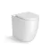 Havana Fluted Coastal White Combination Vanity Basin and Utah Comfort Height Toilet 1100mm - Brushed Brass Accents - Right Handed
