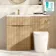 Havana Fluted Country Oak Combination Vanity Basin and Utah Comfort Height Toilet 1100mm - Brushed Brass Accents - Left Handed