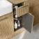Sicily Fluted Country Oak Combination Vanity Basin and Aruba Toilet 1500mm - Brushed Brass Accents
