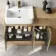 Sicily Fluted Country Oak Combination Vanity Basin and Aruba Toilet 1500mm - Brushed Brass Accents