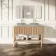 Maru Oak Wood Grain Vanity Cabinet 1200mm with Carrara Marble Top - Basin Not Included