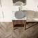 Maru Walnut Wood Grain Vanity Cabinet 600mm with Carrara Marble Top - Basin Not Included