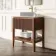 Maru Walnut Wood Grain Vanity Cabinet 800mm with Carrara Marble Top - Basin Not Included