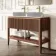Maru Walnut Wood Grain Vanity Cabinet 1200mm with Carrara Marble Top - Basin Not Included