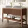 Maru Walnut Wood Grain Vanity Cabinet 1400mm with Carrara Marble Top - Basin Not Included