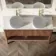 Maru Walnut Wood Grain Vanity Cabinet 1400mm with Carrara Marble Top - Basin Not Included