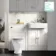 Monaco Cotton White Combination Vanity Basin and Kansas Toilet with Wooden Seat 1200mm
