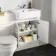 Monaco Cotton White Combination Vanity Basin and Kansas Toilet with Wooden Seat 1200mm