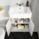 Monaco Cotton White Combination Vanity Basin and Kansas Toilet with Wooden Seat 1200mm