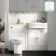 Monaco Cotton White Combination Vanity Traditional Basin and Aruba Toilet 1200mm