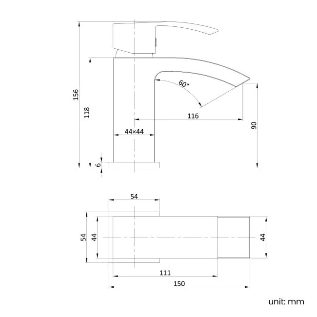 Brora Matt Black Basin Mixer Tap