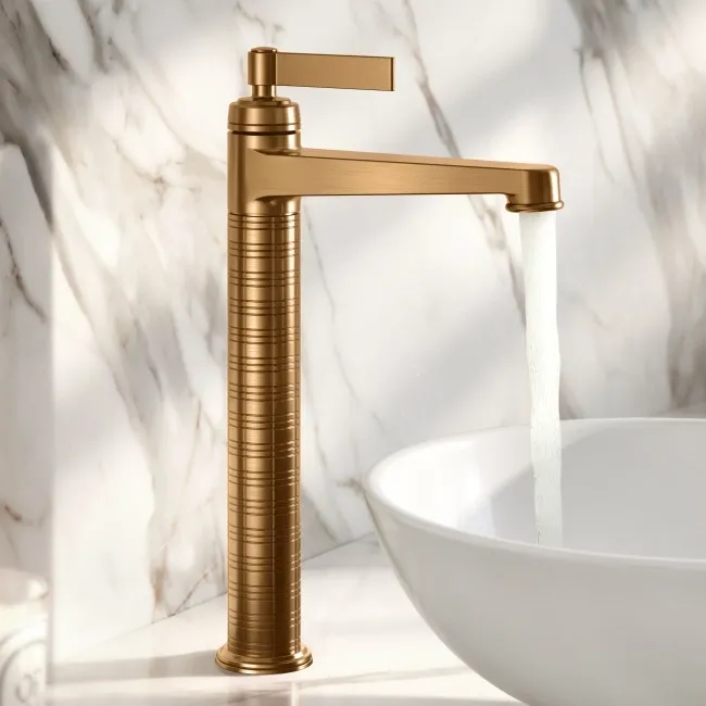 Corrib Brushed Copper High Rise Basin Mixer Tap