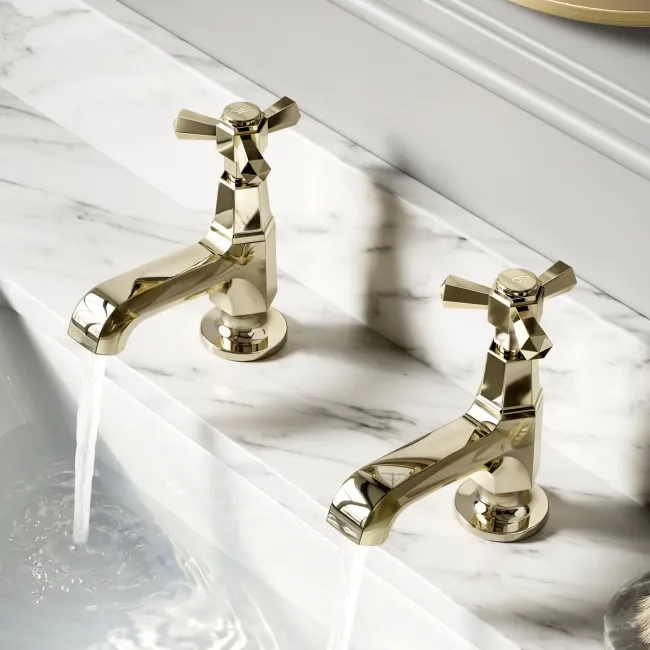 Kenmare Traditional English Gold Hot & Cold Basin Taps