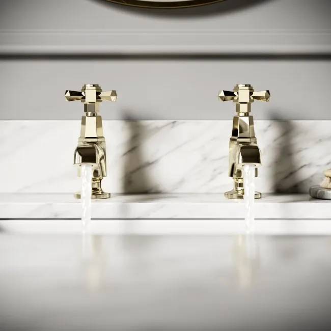 Kenmare Traditional English Gold Hot & Cold Basin Taps