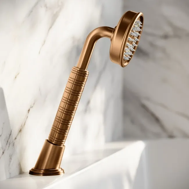 Corrib Brushed Copper Bath Mixer Tap & Handheld Shower