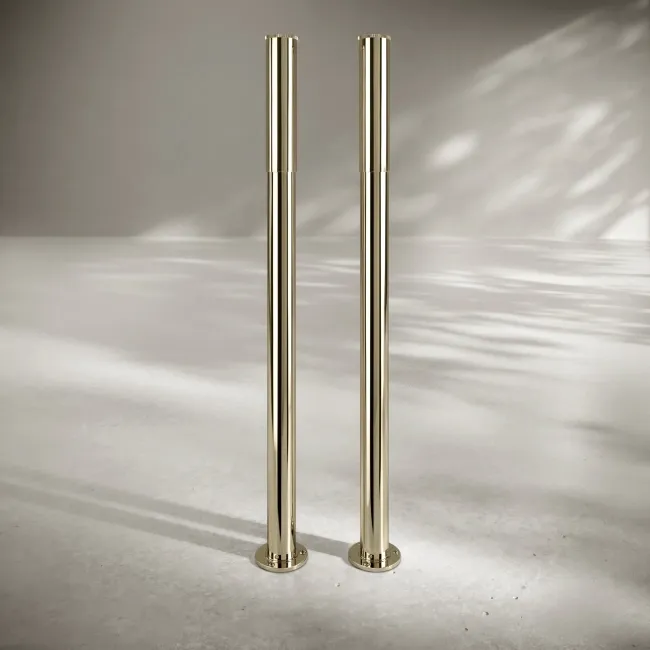 Traditional English Gold Freestanding Bath Standpipes