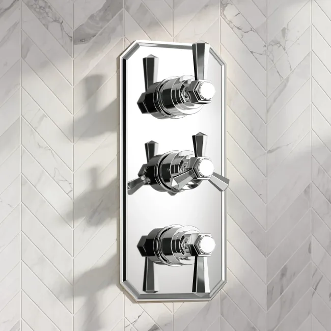 Kenmare Traditional Chrome Thermostatic Shower Valve - 3 Outlets