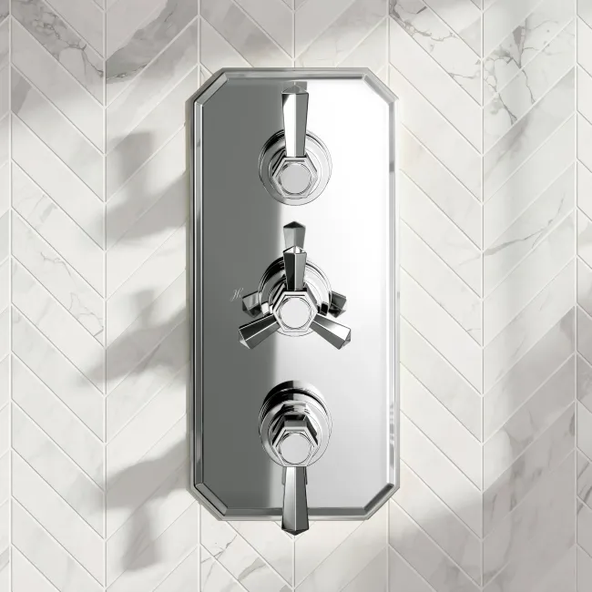 Kenmare Traditional Chrome Thermostatic Shower Valve - 3 Outlets
