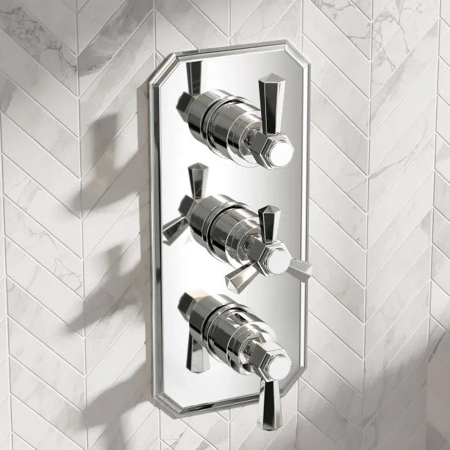 Kenmare Traditional Chrome Thermostatic Shower Valve - 3 Outlets
